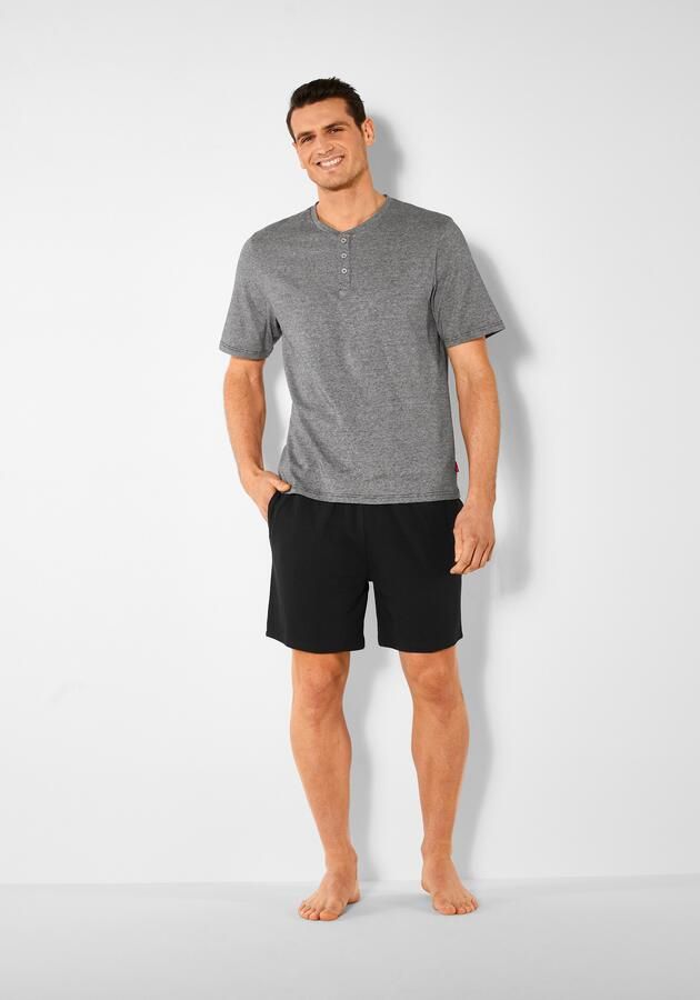 S.Oliver RED LABEL Beachwear Pyjama in melange-look met knopenrij (2-delig 1 stuk) - Foto 7