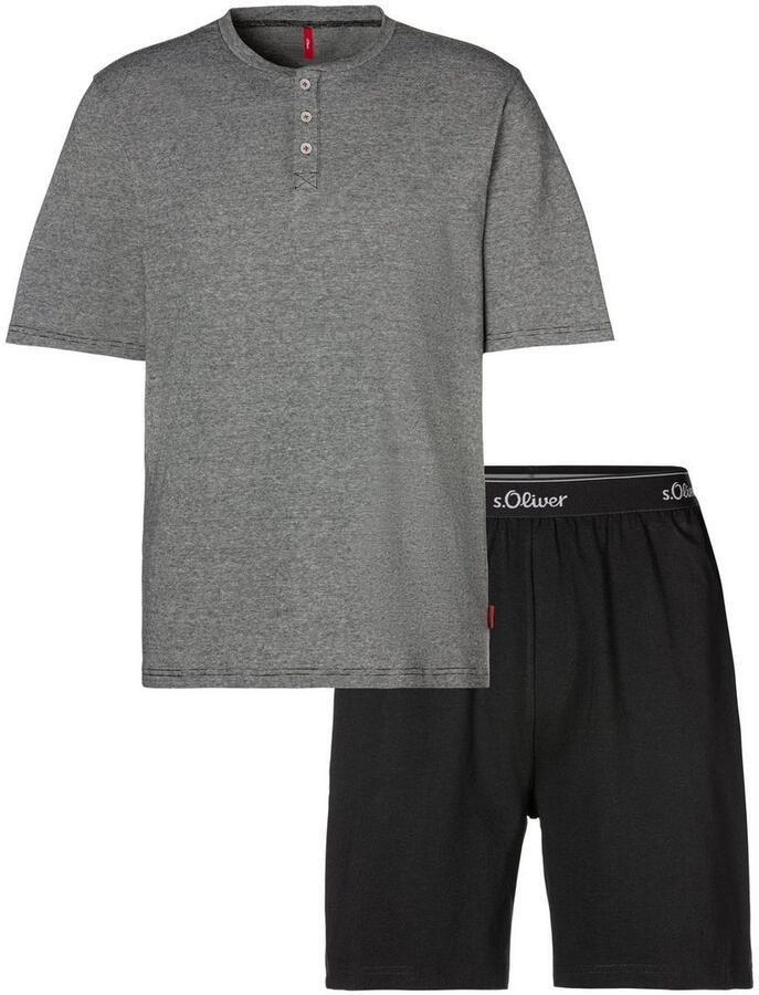 S.Oliver RED LABEL Beachwear Pyjama in melange-look met knopenrij (2-delig 1 stuk) - Foto 3