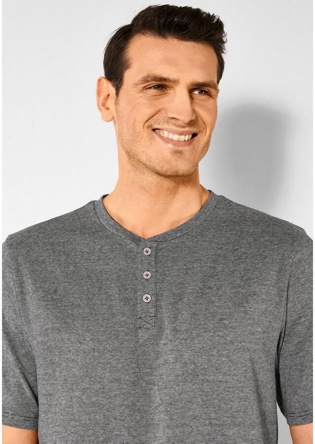 S.Oliver RED LABEL Beachwear Pyjama in melange-look met knopenrij (2-delig 1 stuk) - Foto 4