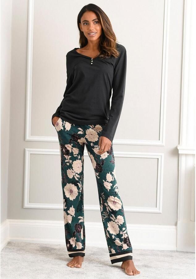 S.Oliver RED LABEL Beachwear Pyjama met gebloemde pyjamabroek (2-delig 1 stuk) - Foto 3