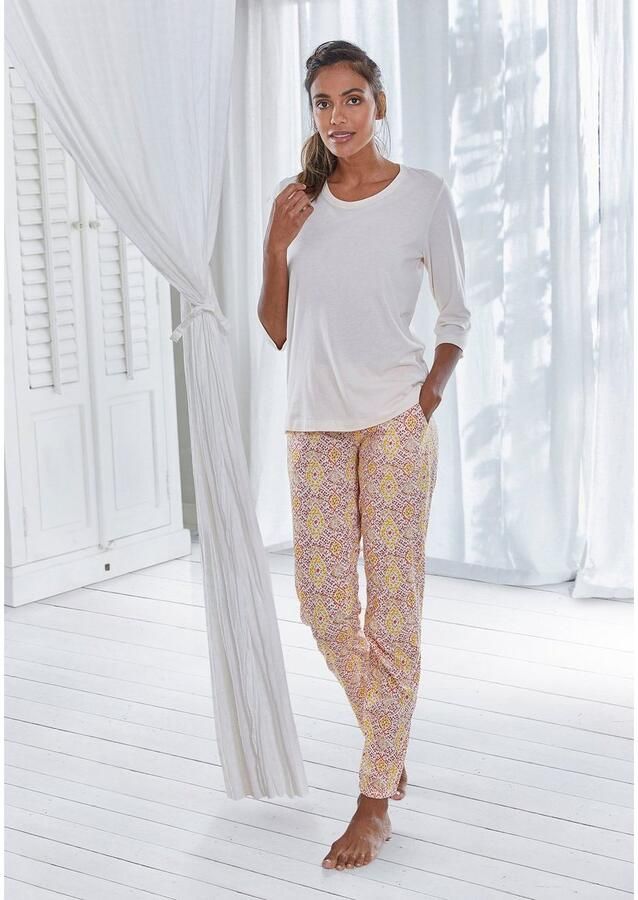 S.Oliver RED LABEL Beachwear Pyjama ornamentprint met 3 4-mouwen (2-delig 1 stuk)