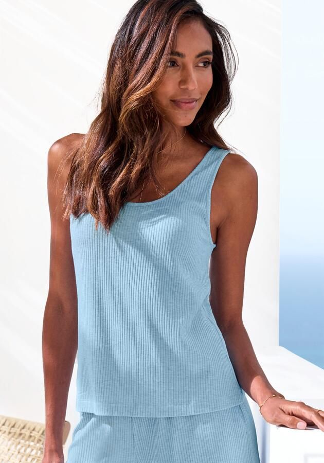 S.Oliver RED LABEL Beachwear Pyjama top elastisch ribmateriaal - Foto 6