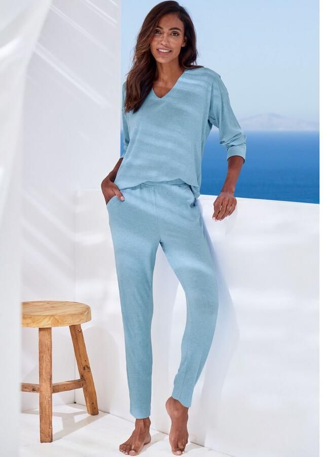 S.Oliver RED LABEL Beachwear Pyjamabroek in elastische 4x4 ribstof - Foto 3