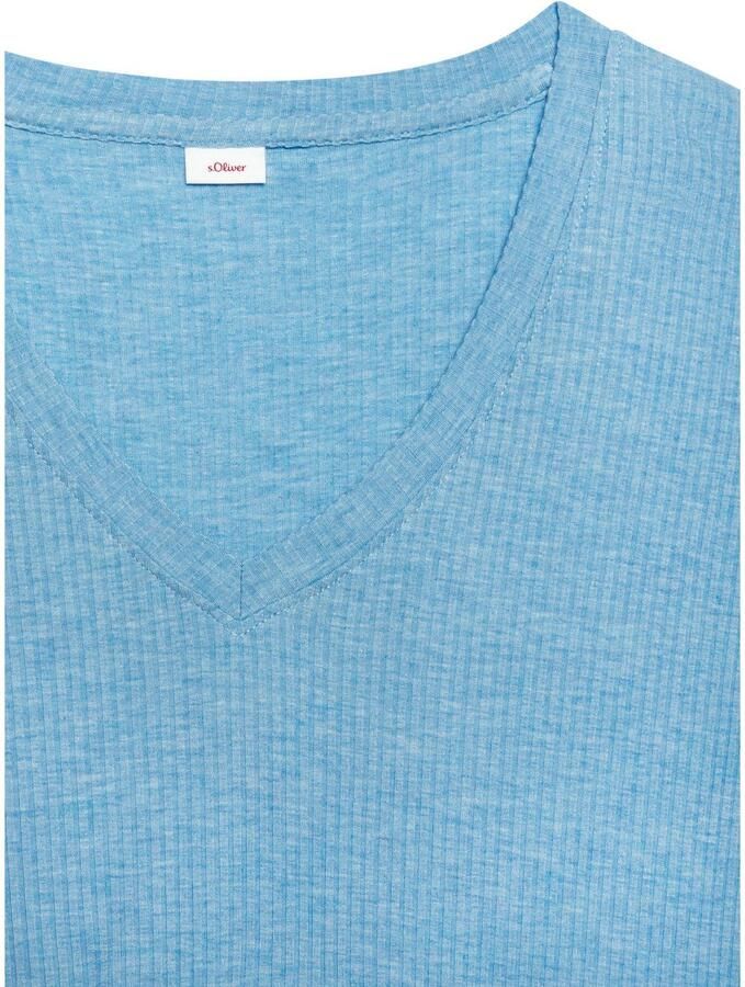 S.Oliver RED LABEL Beachwear Pyjama top in aangename 4x4 ribkwaliteit