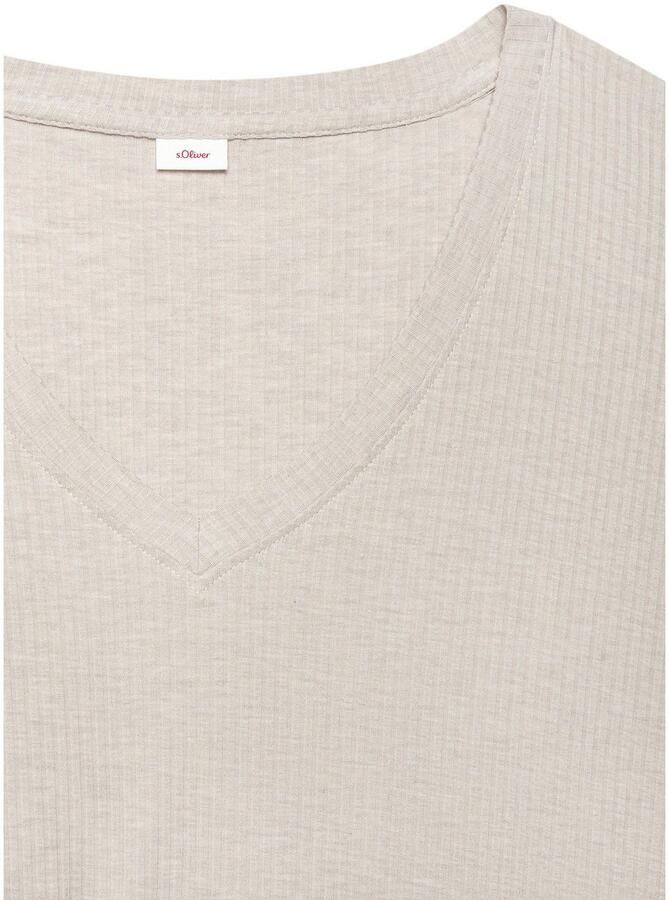 S.Oliver RED LABEL Beachwear Pyjama top in aangename 4x4 ribkwaliteit