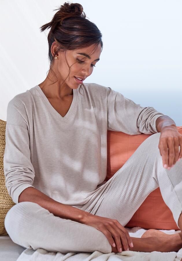 S.Oliver RED LABEL Beachwear Pyjama top in aangename 4x4 ribkwaliteit - Foto 3