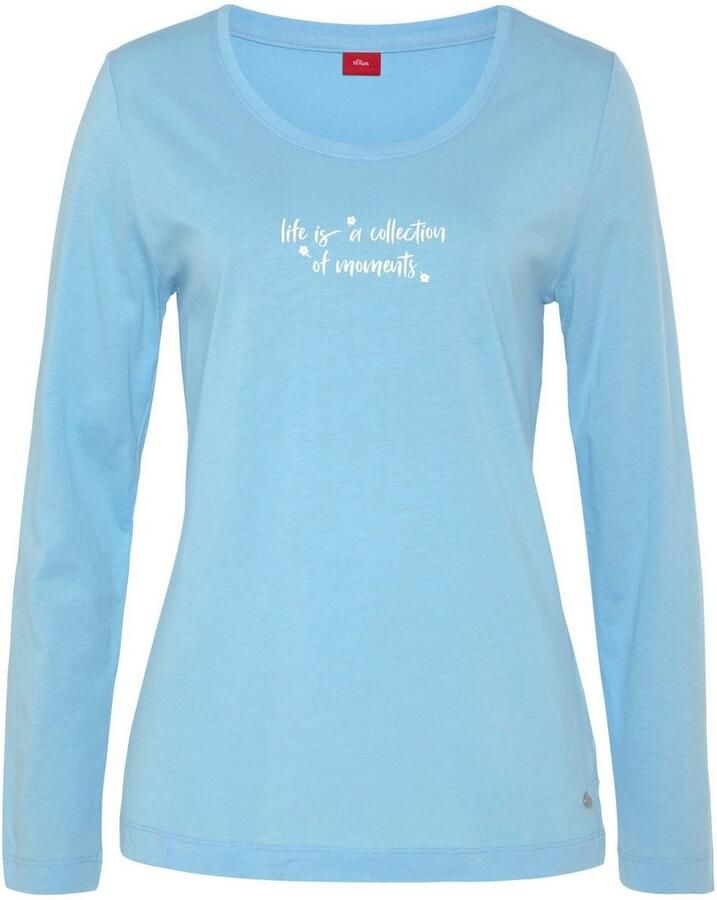 S.Oliver RED LABEL Shirt met lange mouwen en statementprint model 'Everyday'