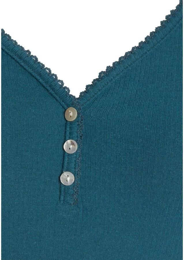 S.Oliver RED LABEL Beachwear Pyjama top van geribbelde stof met sierknopsluiting - Foto 5