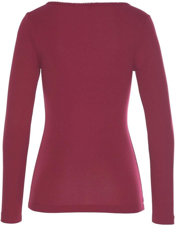 S.Oliver RED LABEL Beachwear Pyjama top van geribbelde stof met sierknopsluiting