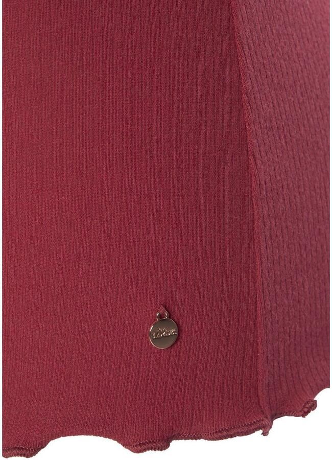 S.Oliver RED LABEL Beachwear Pyjama top van geribde stof met rimpelrandjes - Foto 2