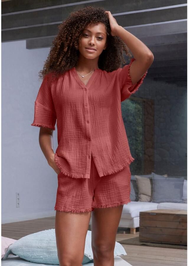 S.Oliver RED LABEL Beachwear Pyjama top van geweven mousseline stof - Foto 2