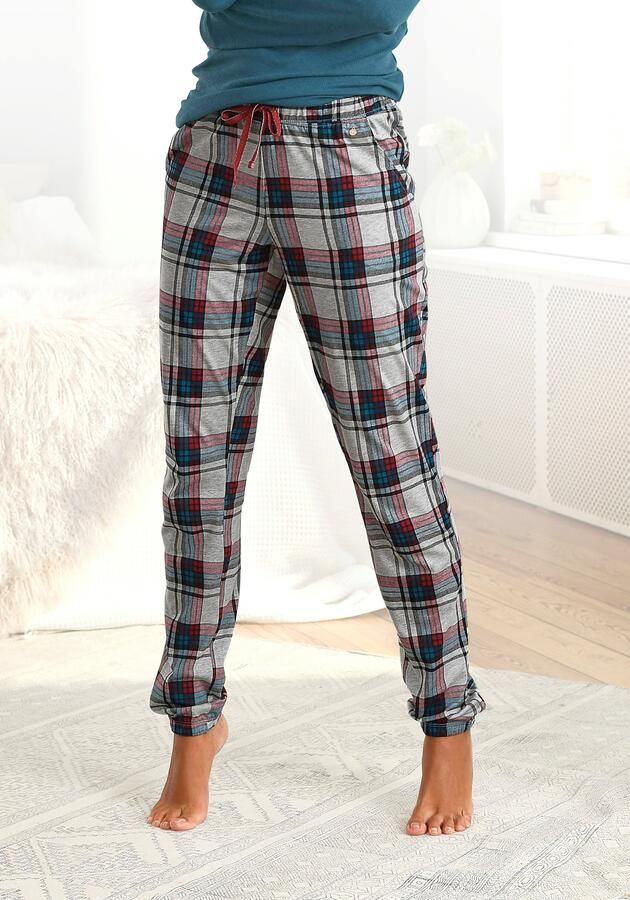 S.Oliver RED LABEL Beachwear Pyjamabroek met motief all-over en contrastkleurige koord - Foto 6