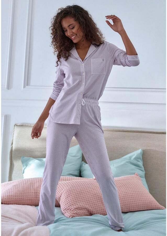 S.Oliver RED LABEL Pyjamabroek van een mix van katoen en viscose met streepmotief