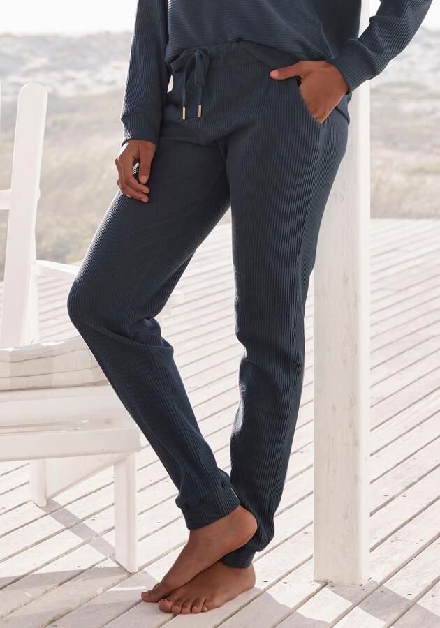 S.Oliver RED LABEL Beachwear Relaxbroek -broek in ribkwaliteit Sweatbroek van ribkwaliteit met insteekzakken loungewear - Foto 6