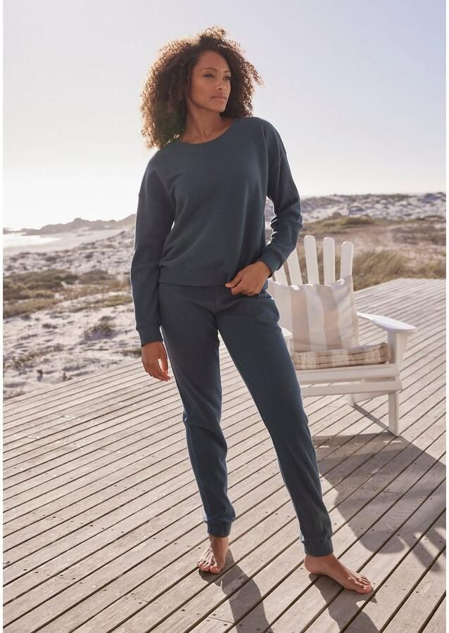 S.Oliver RED LABEL Beachwear Relaxbroek -broek in ribkwaliteit Sweatbroek van ribkwaliteit met insteekzakken loungewear