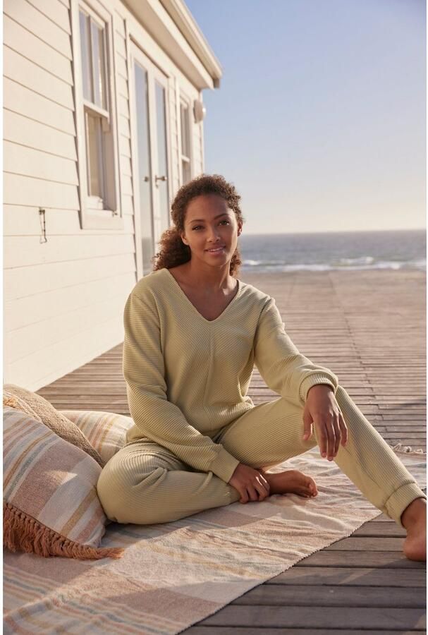 S.Oliver RED LABEL Beachwear Relaxbroek -broek in ribkwaliteit Sweatbroek van ribkwaliteit met insteekzakken loungewear - Foto 4