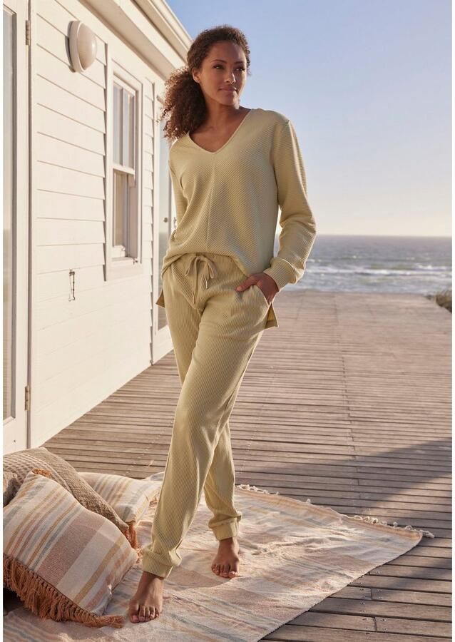 S.Oliver RED LABEL Beachwear Relaxbroek -broek in ribkwaliteit Sweatbroek van ribkwaliteit met insteekzakken loungewear