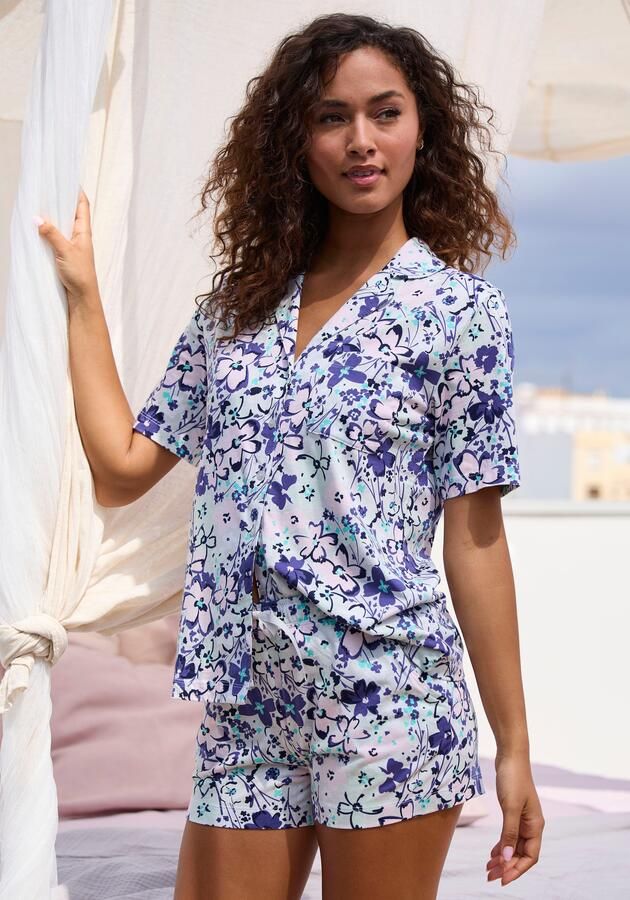 S.Oliver RED LABEL Beachwear Shortama met knoopsluiting en borstzak (set 2-delig) - Foto 6