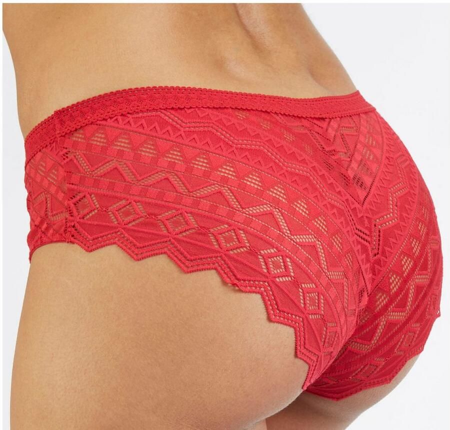 S.Oliver RED LABEL Beachwear Slip Ro e met grafische kant in transparante look