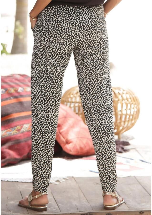 S.Oliver RED LABEL Beachwear Strandbroek met bloemenprint en zakken lichtgewicht jersey broek - Foto 2