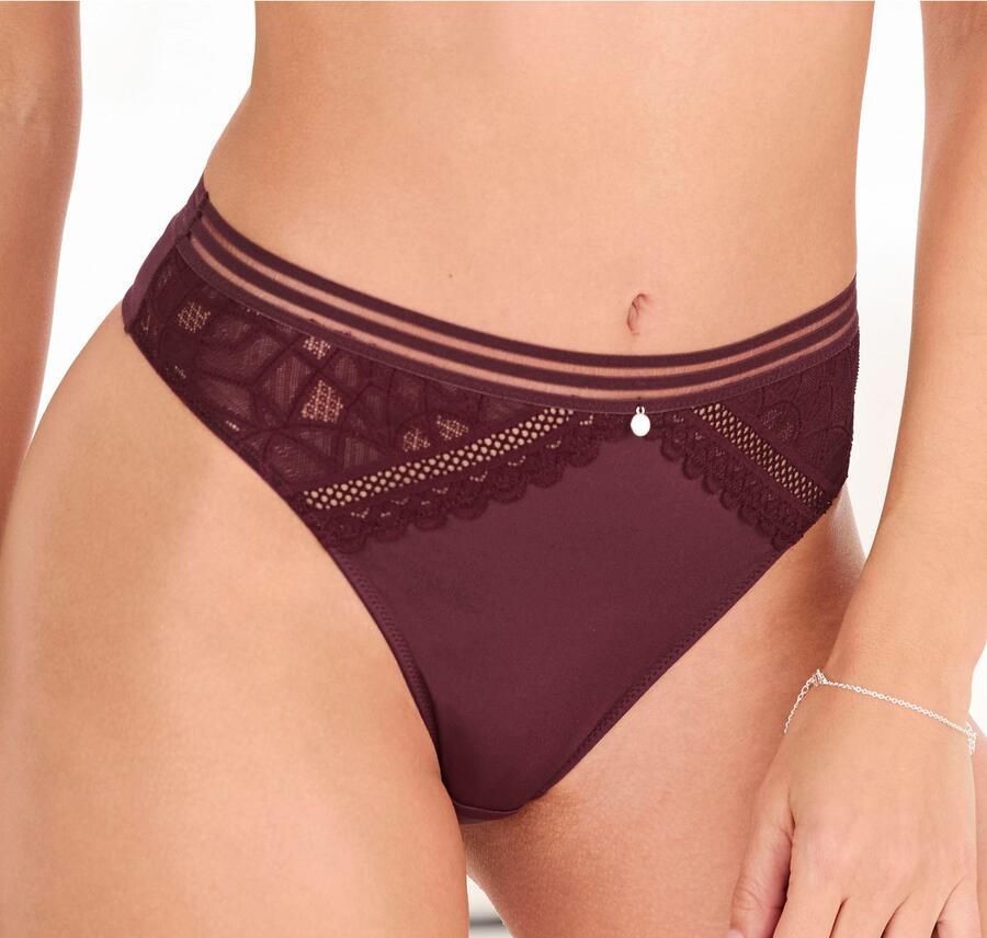 S.Oliver RED LABEL Beachwear String Milene met grafische subtiel transparante kant-inzetten - Foto 4