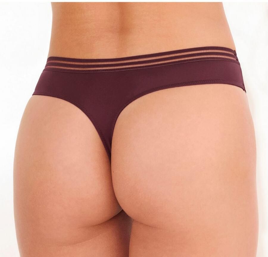 S.Oliver RED LABEL Beachwear String Milene met grafische subtiel transparante kant-inzetten