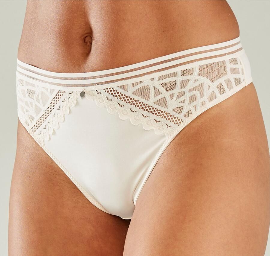 S.Oliver RED LABEL Beachwear String Milene met grafische subtiel transparante kant-inzetten - Foto 4