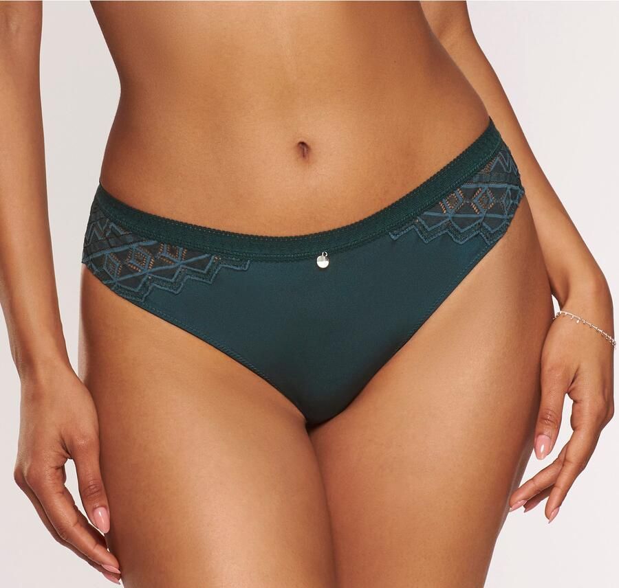 S.Oliver RED LABEL Beachwear String Ro e met grafische kant in transparante look - Foto 3