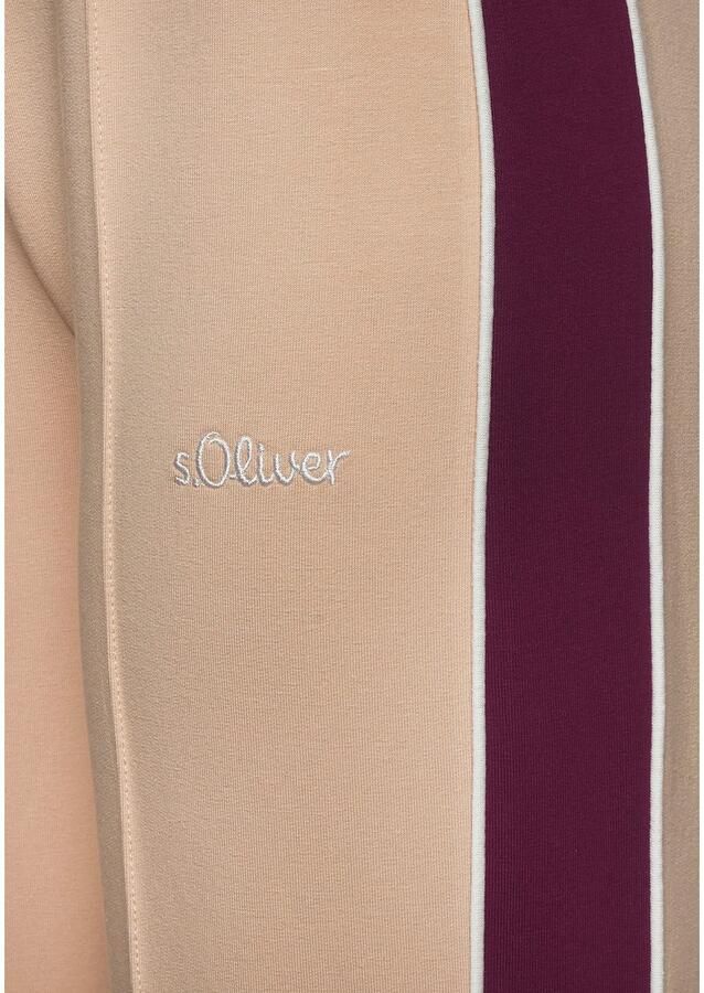 S.Oliver RED LABEL Beachwear Sweatbroek Loungebroek met contraststrepen en pipings loungewear