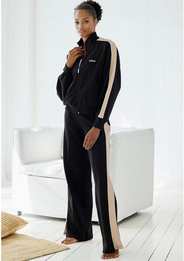 S.Oliver RED LABEL Beachwear Sweatbroek Loungebroek met contraststrepen en pipings loungewear - Foto 2