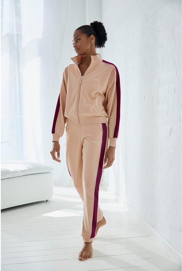 S.Oliver RED LABEL Beachwear Sweatbroek met zijstrepen en piping loungewear (1-delig) - Foto 4