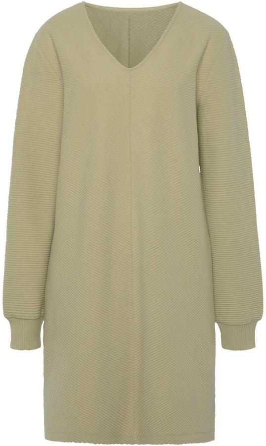 S.Oliver RED LABEL Beachwear Sweatjurk met lange mouwen in geribde stof Langarm jurk van ribkwaliteit met deelnaad loungewear - Foto 4