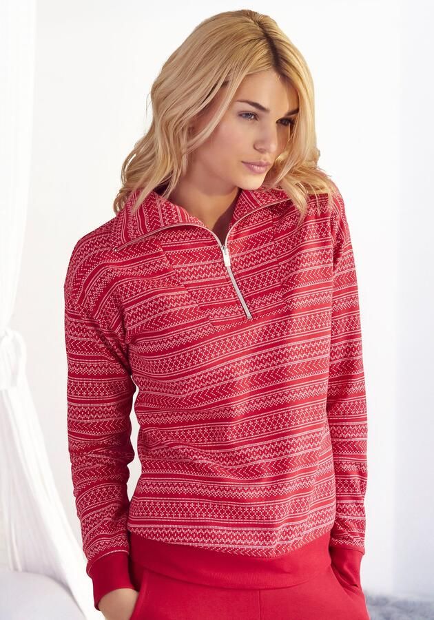 S.Oliver RED LABEL Beachwear Sweatshirt met noorse patroon loungepak - Foto 8