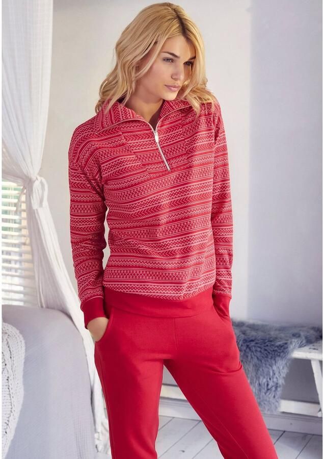 S.Oliver RED LABEL Beachwear Sweatshirt met noorse patroon loungepak - Foto 3