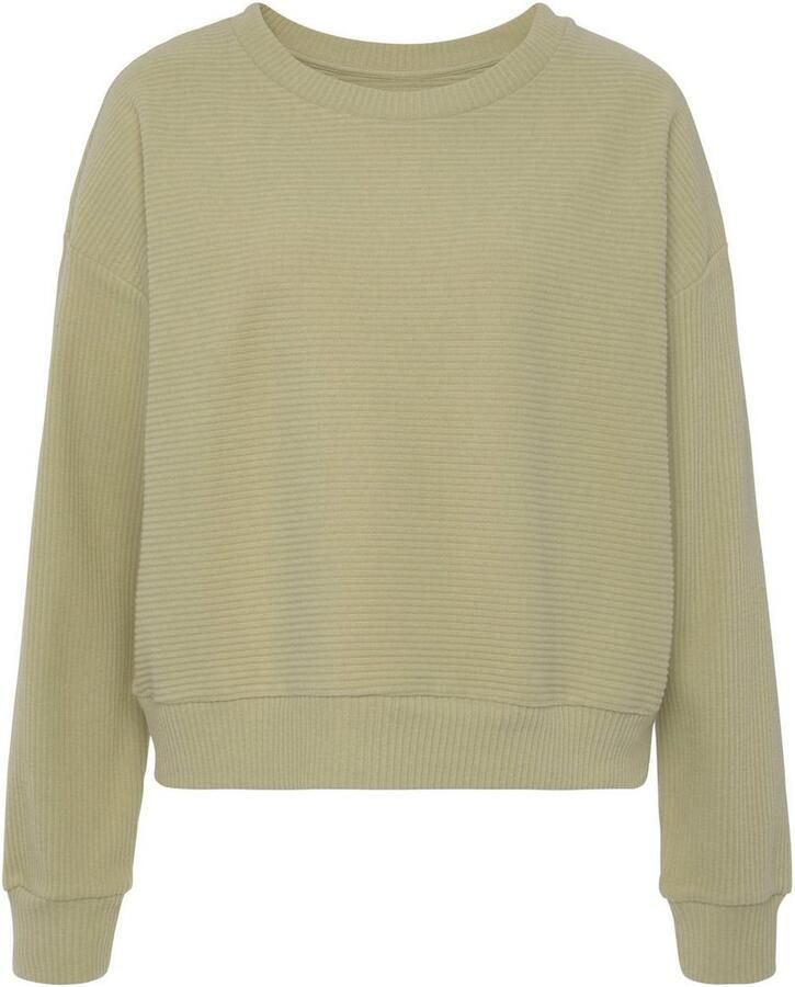 S.Oliver RED LABEL Beachwear Sweatshirt van ribkwaliteit met overhangende schouders loungewear