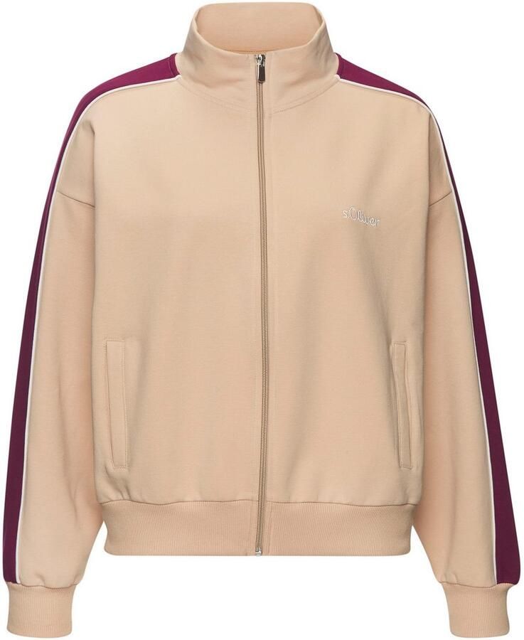 S.Oliver RED LABEL Beachwear Sweatvest met rits en contrasterende accenten loungewear (1-delig)