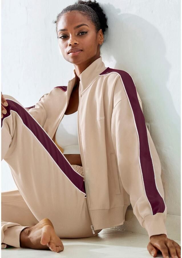 S.Oliver RED LABEL Beachwear Sweatvest met rits en contrasterende accenten loungewear (1-delig) - Foto 4