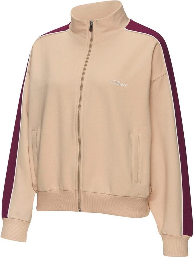 S.Oliver RED LABEL Beachwear Sweatvest met rits en contrasterende accenten loungewear (1-delig) - Foto 3