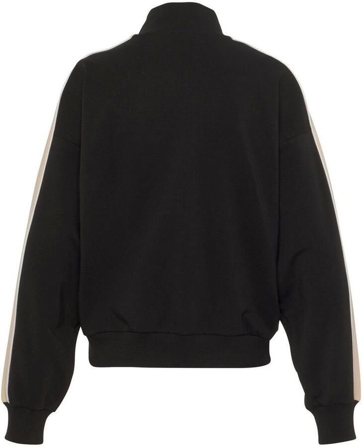 S.Oliver RED LABEL Beachwear Sweatvest met rits en contrasterende accenten loungewear (1-delig)