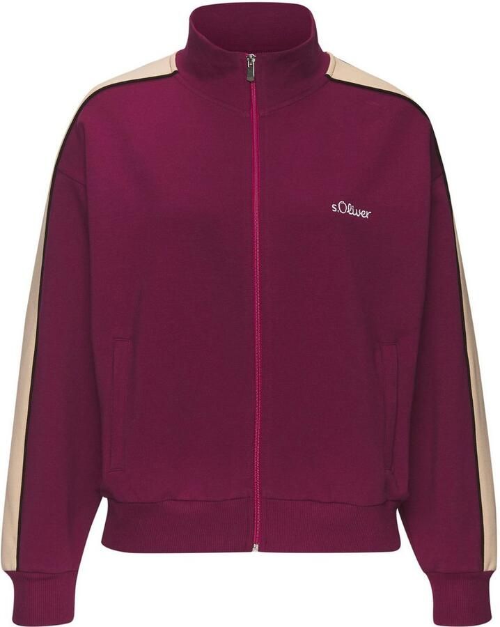 S.Oliver RED LABEL Beachwear Sweatvest met rits en contrasterende accenten loungewear (1-delig)