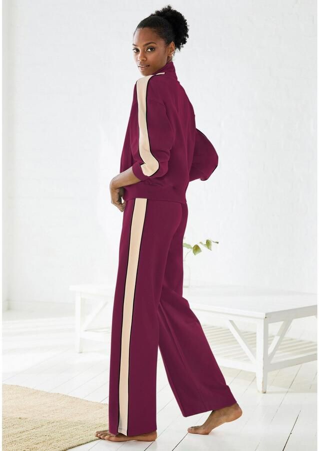 S.Oliver RED LABEL Beachwear Sweatvest met rits en contrasterende accenten loungewear (1-delig) - Foto 3