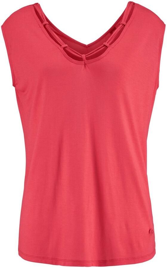 S.Oliver RED LABEL Beachwear T-shirt met sierbandjes bij de hals shirt met korte mouwen zomers - Foto 4