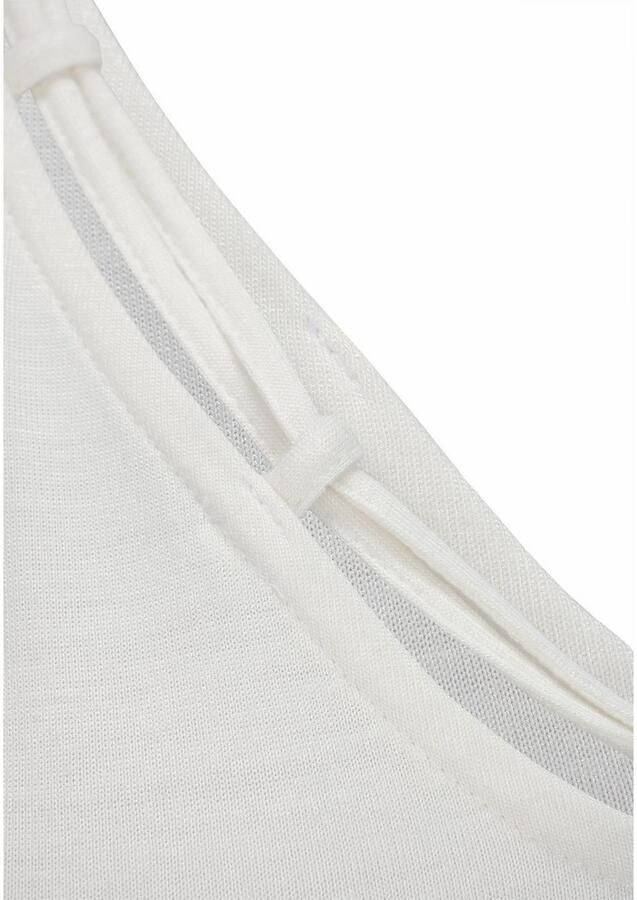 S.Oliver RED LABEL Beachwear T-shirt met sierbandjes bij de hals shirt met korte mouwen zomers