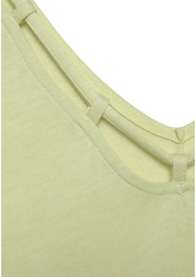 S.Oliver RED LABEL Beachwear T-shirt met sierbandjes bij de hals shirt met korte mouwen zomers - Foto 3