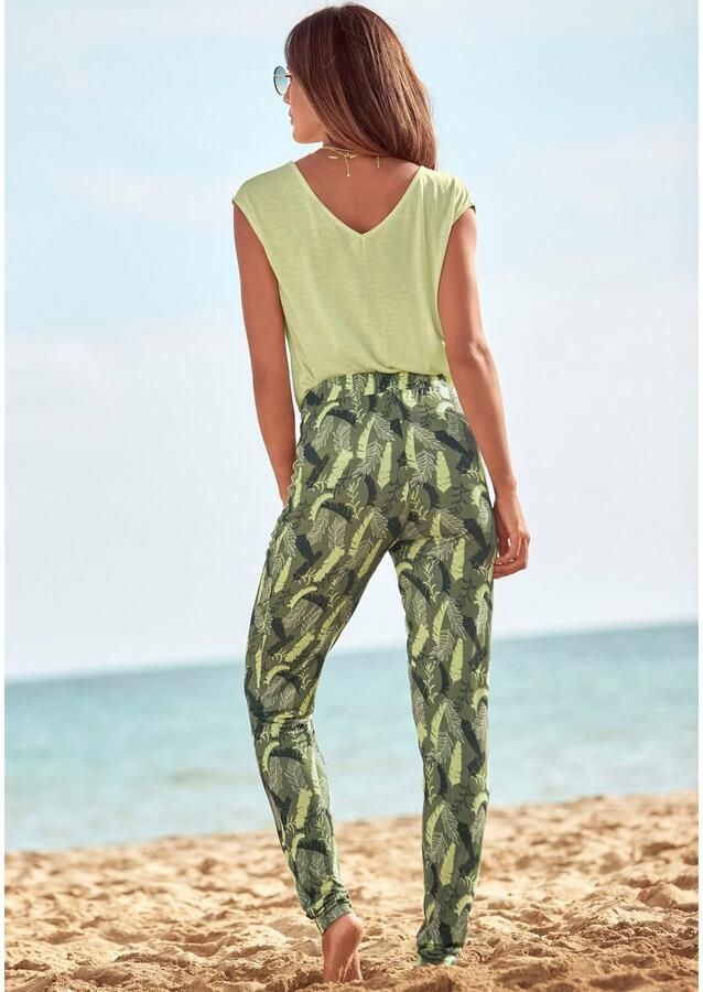 S.Oliver RED LABEL Beachwear T-shirt met sierbandjes bij de hals shirt met korte mouwen zomers - Foto 4