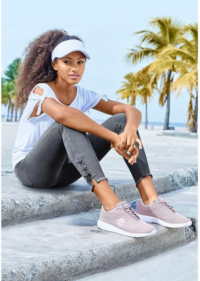 S.Oliver RED LABEL Beachwear T-shirt met splits op de mouwen kan gedragen worden als carmen shirt off-the-shoulder - Foto 4