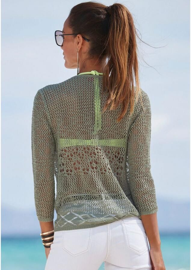 S.Oliver RED LABEL Beachwear Vest in luchtige haak-look zomerse cardigan losse pasvorm - Foto 6