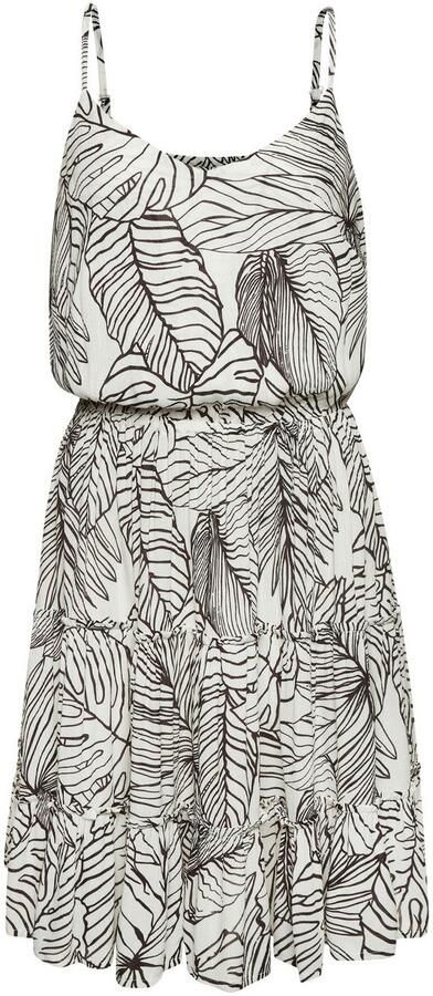 S.Oliver RED LABEL Beachwear Zomerjurk met volantskirt schouderjurk met alloverprint en v-hals - Foto 6