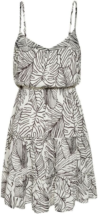 S.Oliver RED LABEL Beachwear Zomerjurk met volantskirt schouderjurk met alloverprint en v-hals - Foto 5