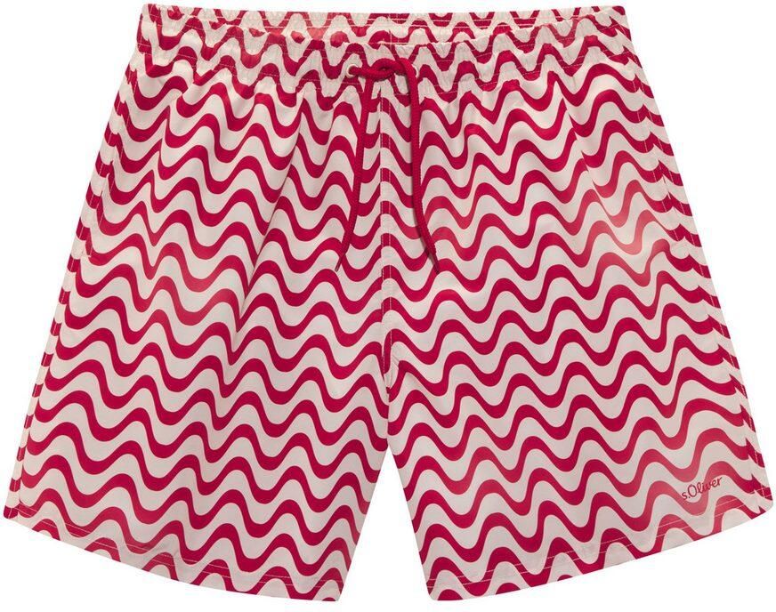 S.Oliver RED LABEL Beachwear Zwemshort Jeason in golfontwerp